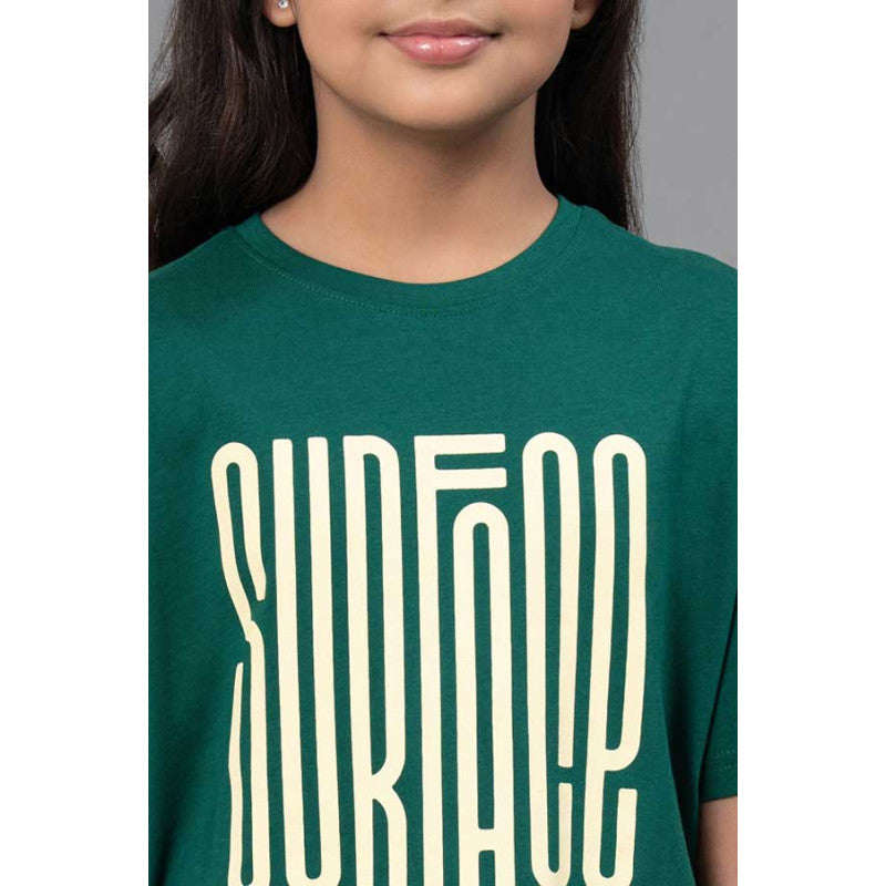 RedTape Unisex Kids T-Shirt- Best in Comfort| Cotton| Bright Green Colour| Round Neck| Regular Look