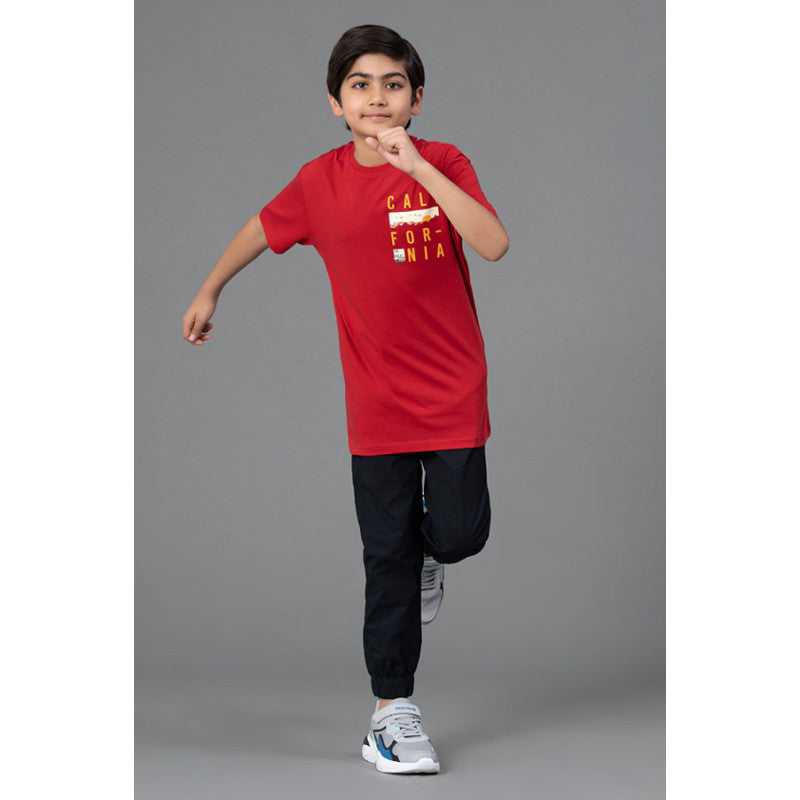 RedTape Unisex T-Shirt for Kids- Best in Comfort| Cotton| Red Colour| Round Neck| Casual Look