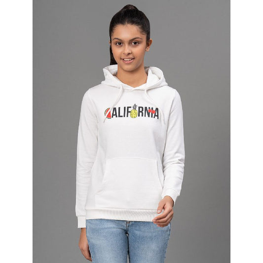 Mode By RedTape Off White Hoodie for Girls | Warm and Comfortable