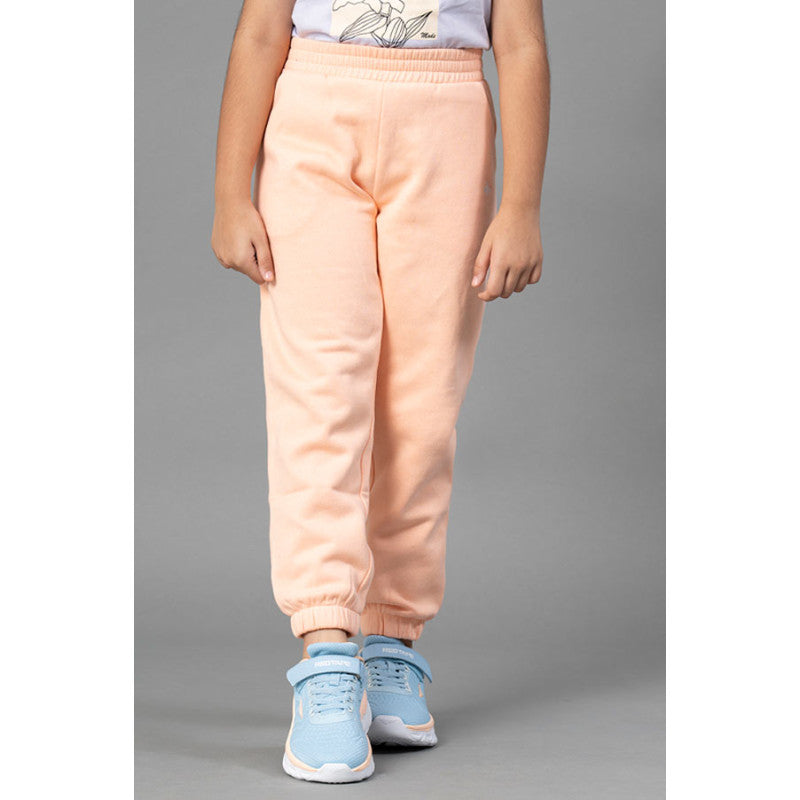 Mode By RedTape Girls Bright Peach Solid Jogger