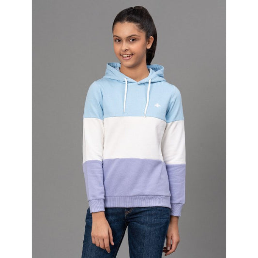 Mode By RedTape Pastel Blue Hoodie for Girls | Warm and Comfortable