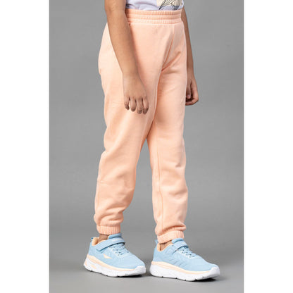 Mode By RedTape Girls Bright Peach Solid Jogger