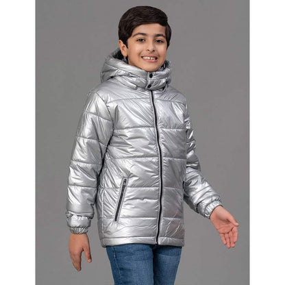 RedTape Unisex Metallic Grey Jacket for Kids | Comfortable and Stylish