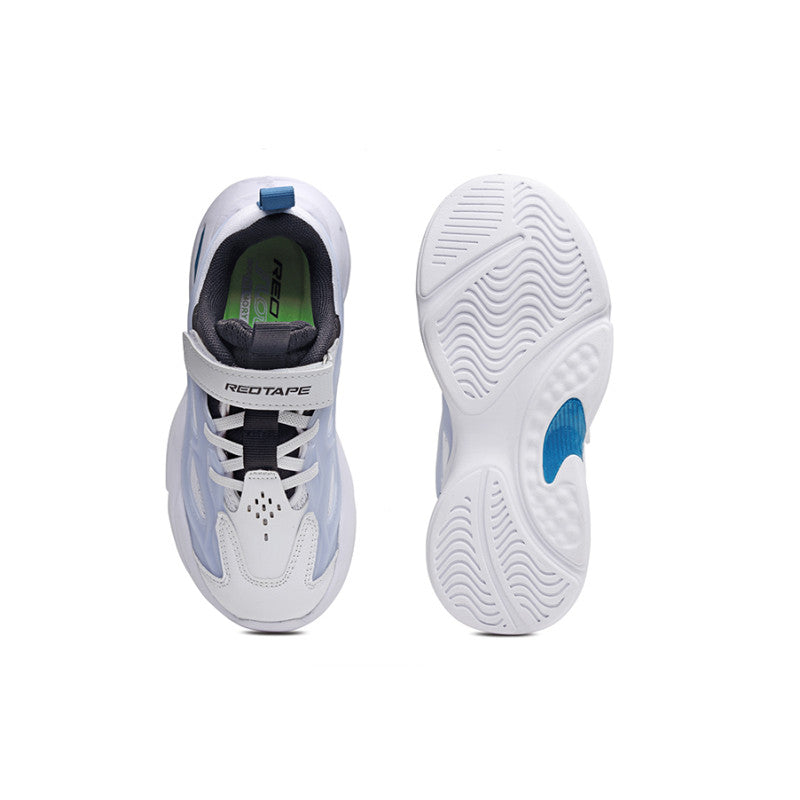 RedTape Unisex Kids White And Blue Sports Shoes