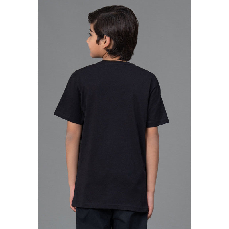 RedTape Unisex Kids T-Shirt- Best in Comfort| Cotton| Black Colour| Round Neck| Casual Look