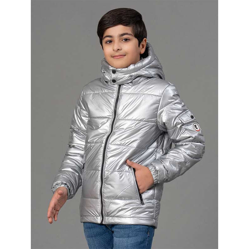 RedTape Unisex Metallic Grey Jacket for Kids | Comfortable and Stylish