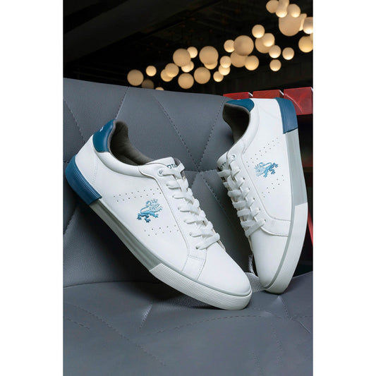 RedTape Men's White/Blue Sneakers