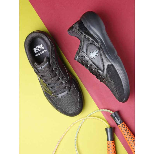 RedTape Black Casual Sneaker Shoes for Men | Shock Absorbant, Slip Resistant, Dynamic Feet Support & Soft Cushion Insole