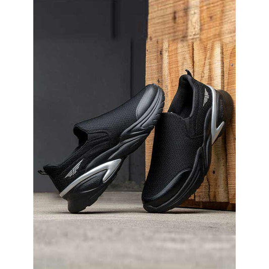 RedTape Men's Black Sports Shoes | Comfortable, Breathable, Arch Support & Shock Absorbant